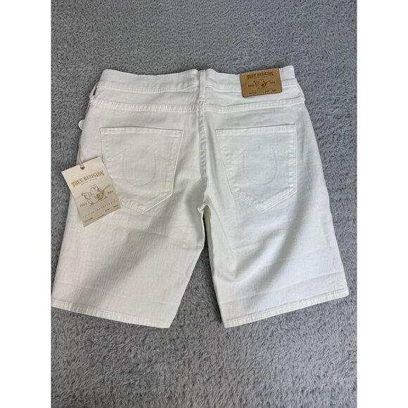 True Religion Womens Relaxed White Miles Relaxed Shorts Size 26 NWT - Picture 2 of 16
